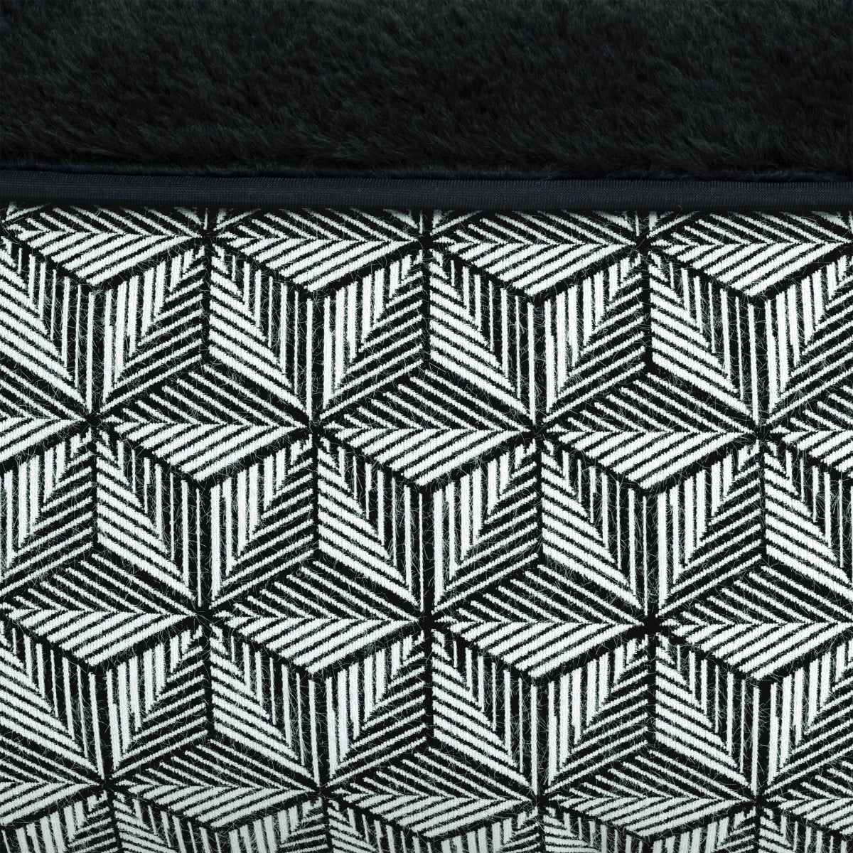 Kirkland Signature 40” Round Nest Pet Bed, Black Geometric