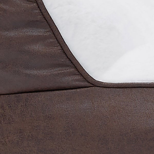Kirkland Signature Rectangular Bolster 46" x 36" Pet Bed, Brown Faux Leather