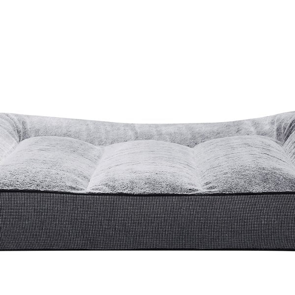 Kirkland Signature Rectangular Bolster 46" x 36" Pet Bed, Black and White Houndstooth