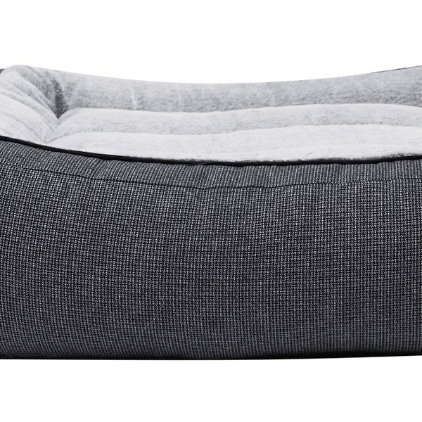 Kirkland Signature Rectangular Bolster 46" x 36" Pet Bed, Black and White Houndstooth