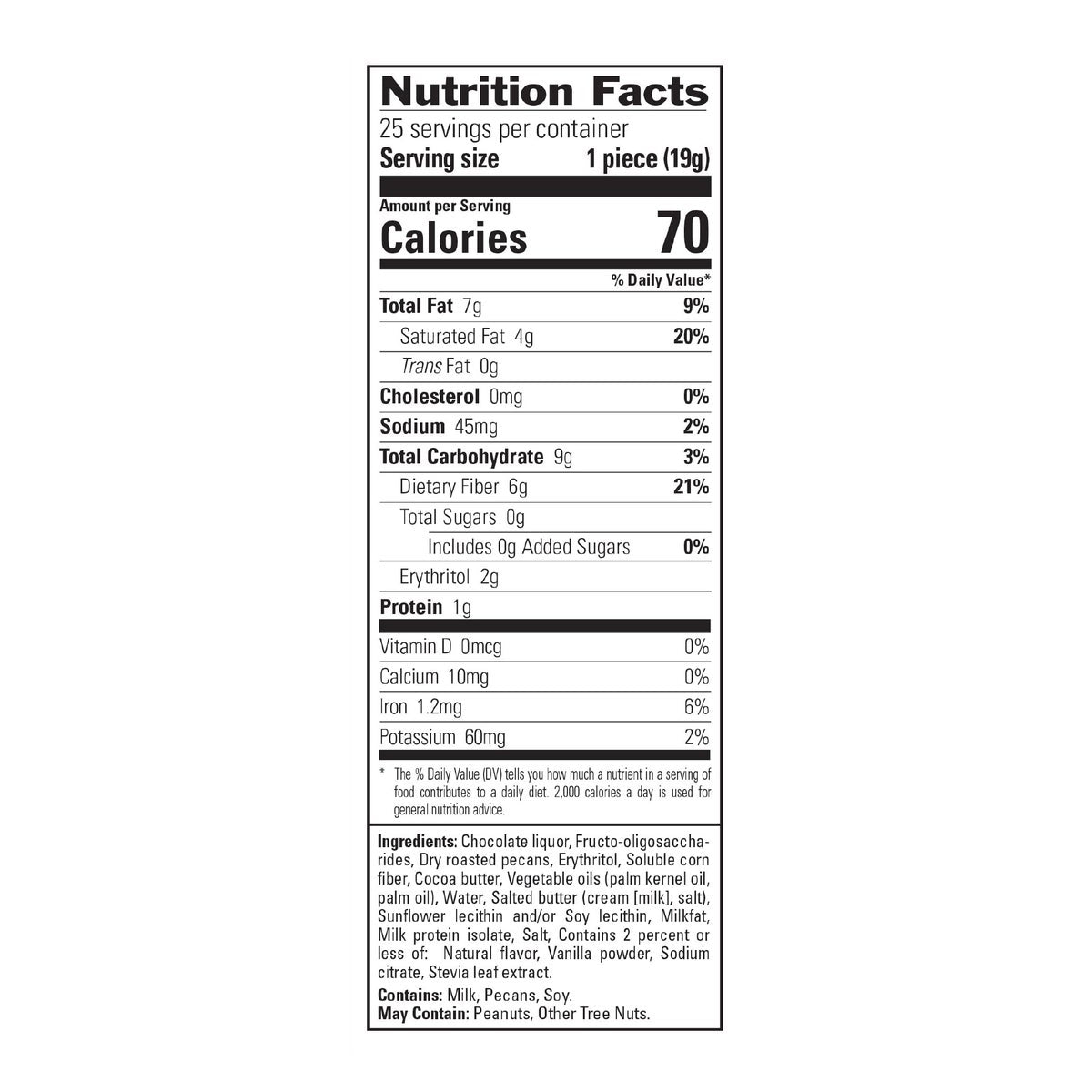 No Sugar Shellz Dark Chocolatey Caramel Pecan 25-count, 2-pack