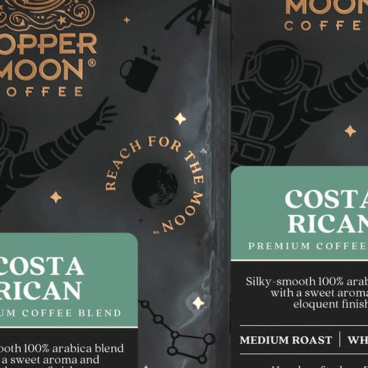 Copper Moon Costa Rica Blend, Medium Roast Whole Bean Coffee, 2 lb Bags, 2-Pack