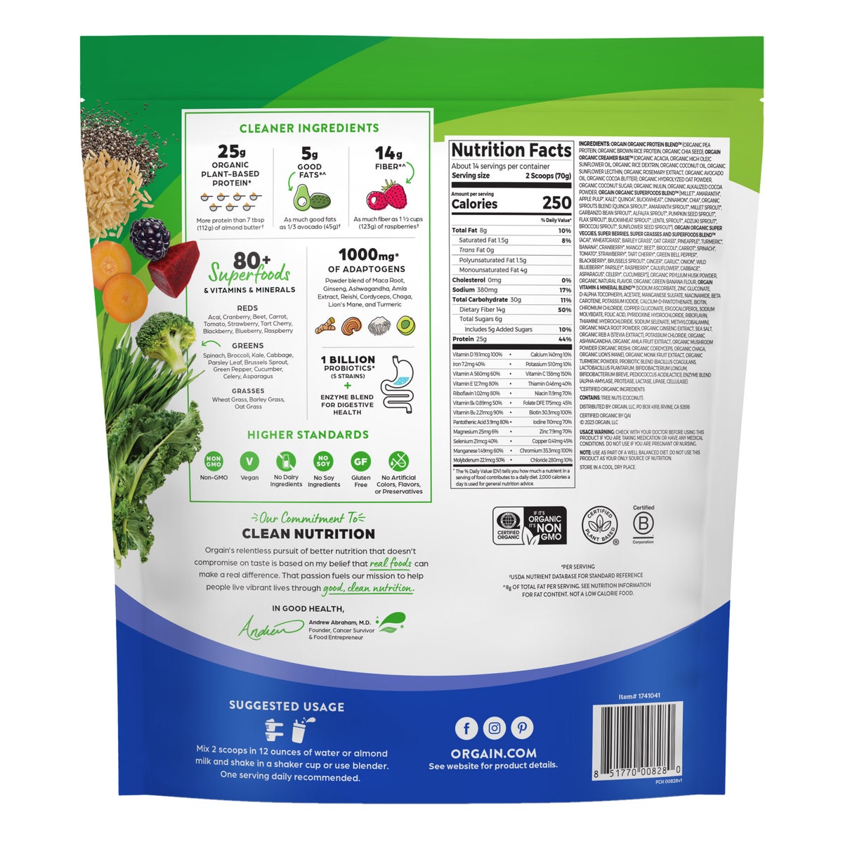 Orgain Complete Meal, Chocolate, 34.6 oz
