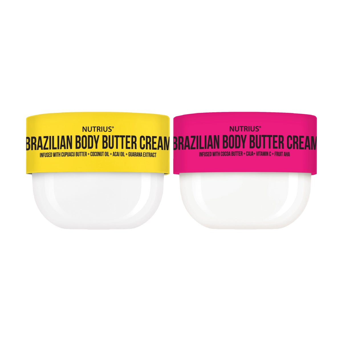 Nutrius Brazilian Body Butter Cream, 6 oz, 2-pack