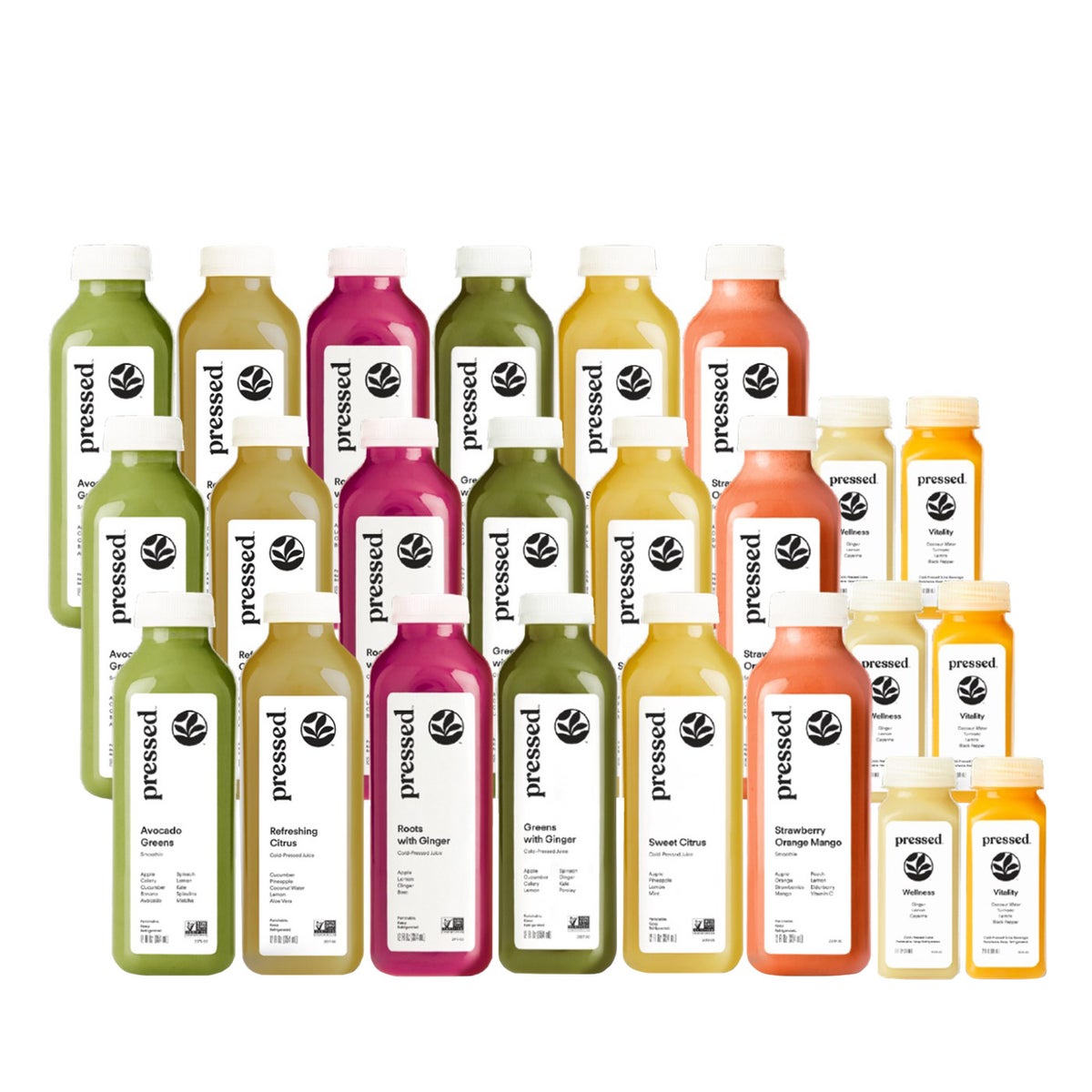 Pressed 3-day Beginner Cleanse Bundle - 24 bottles, 18 Juice and 6 Shots