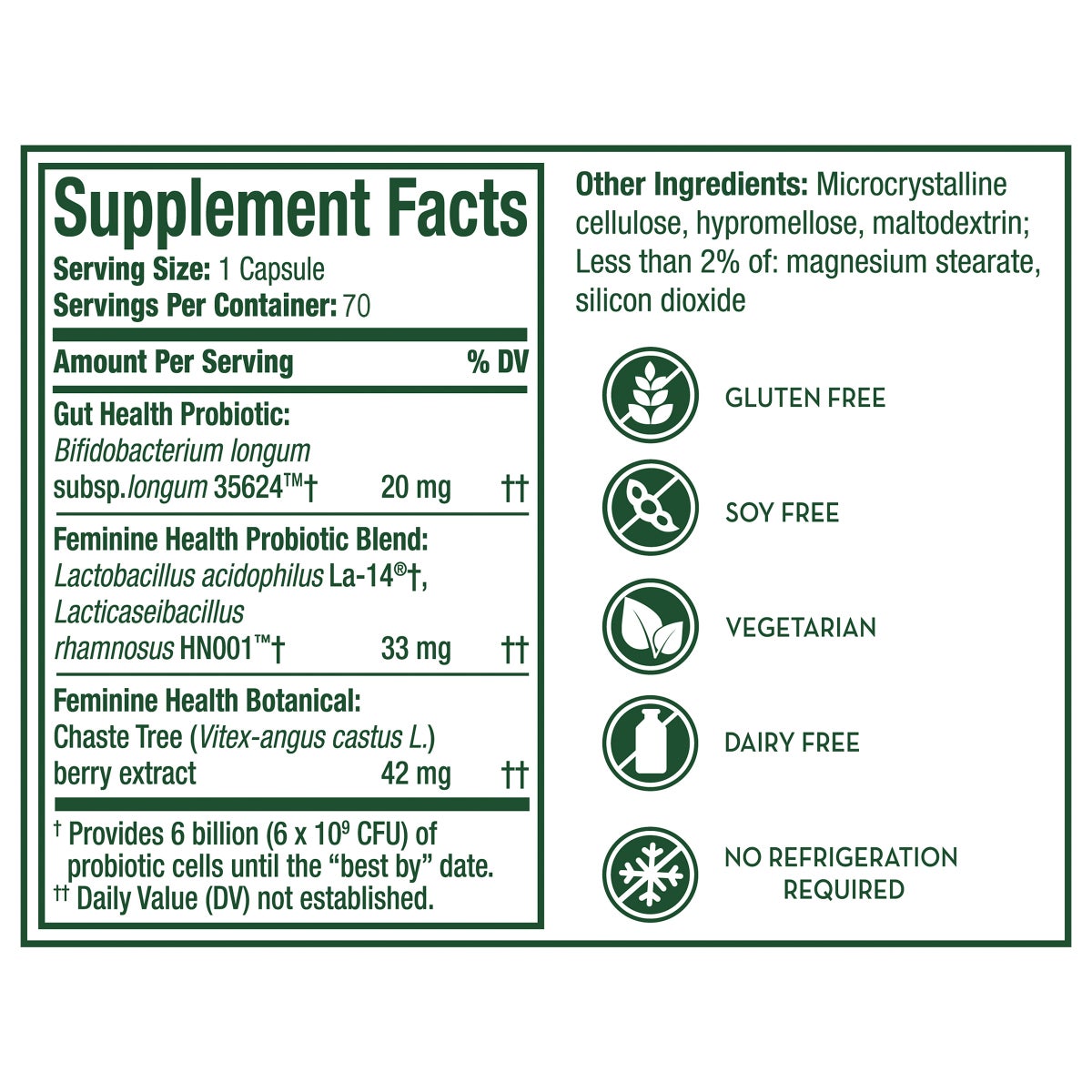 align Women's Dual Action Probiotic Supplement, 70 Capsules
