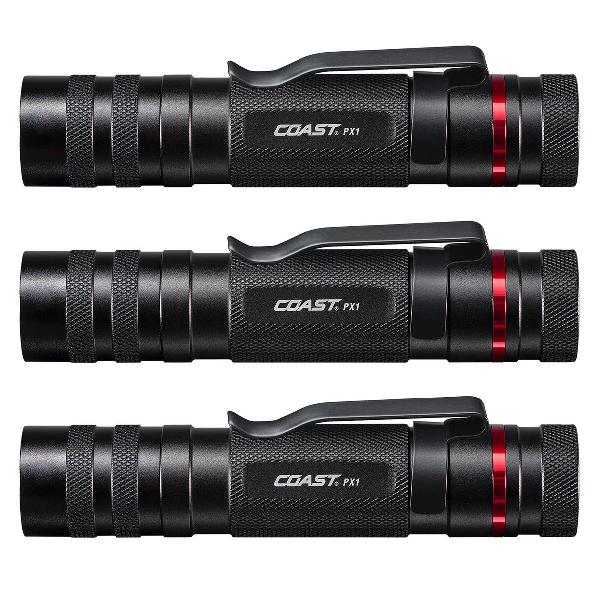 Coast PX1 LED Flashlight, 3-pack