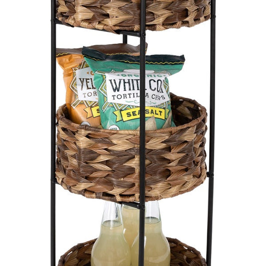 Seville Classics 3-Tier Storage Basket Tower