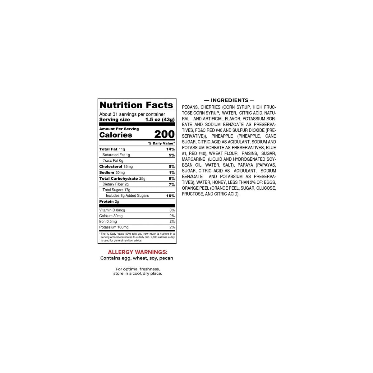 Collin Street Bakery’s Medium Sprinkle-Top DeLuxe Fruitcake, 2-pack
