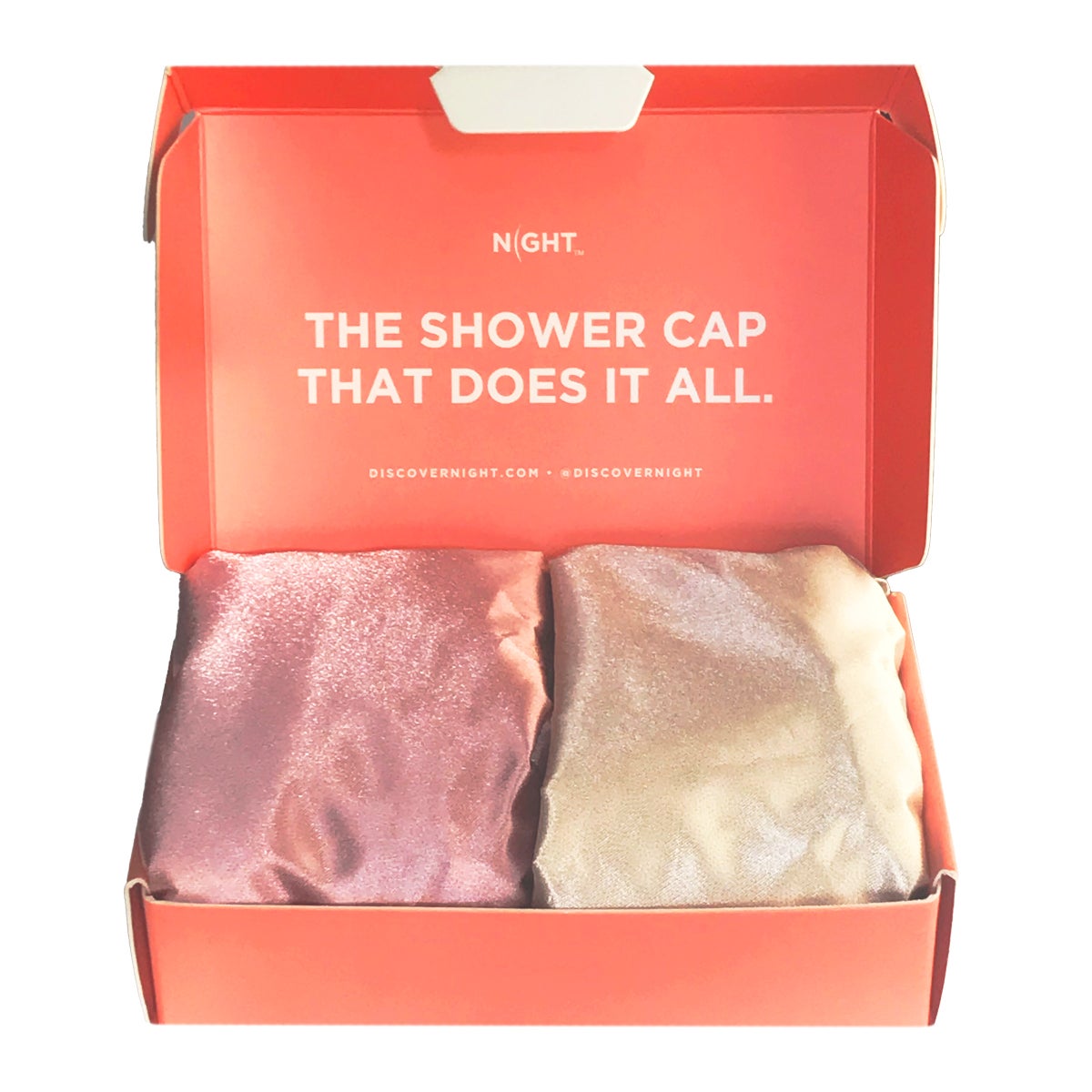NIGHT Satin Shower Cap, 2-pack