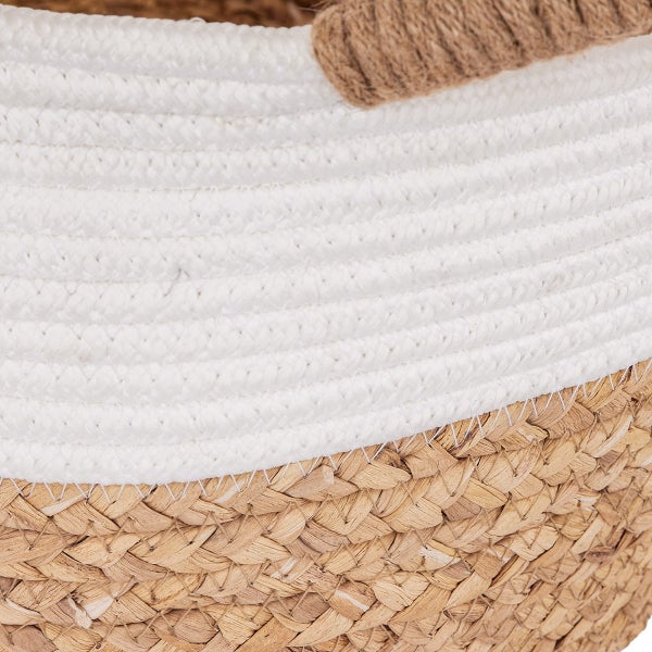 Seville Classics Hyacinth & Rope Baskets, 3-piece Set