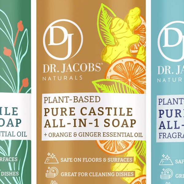 Dr. Jacobs Naturals Pure Castile Soap, Variety Pack, 32 oz, 3-count