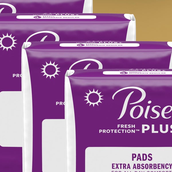 Poise Plus Incontinence Pads, Moderate Absorbency Regular, 204-count