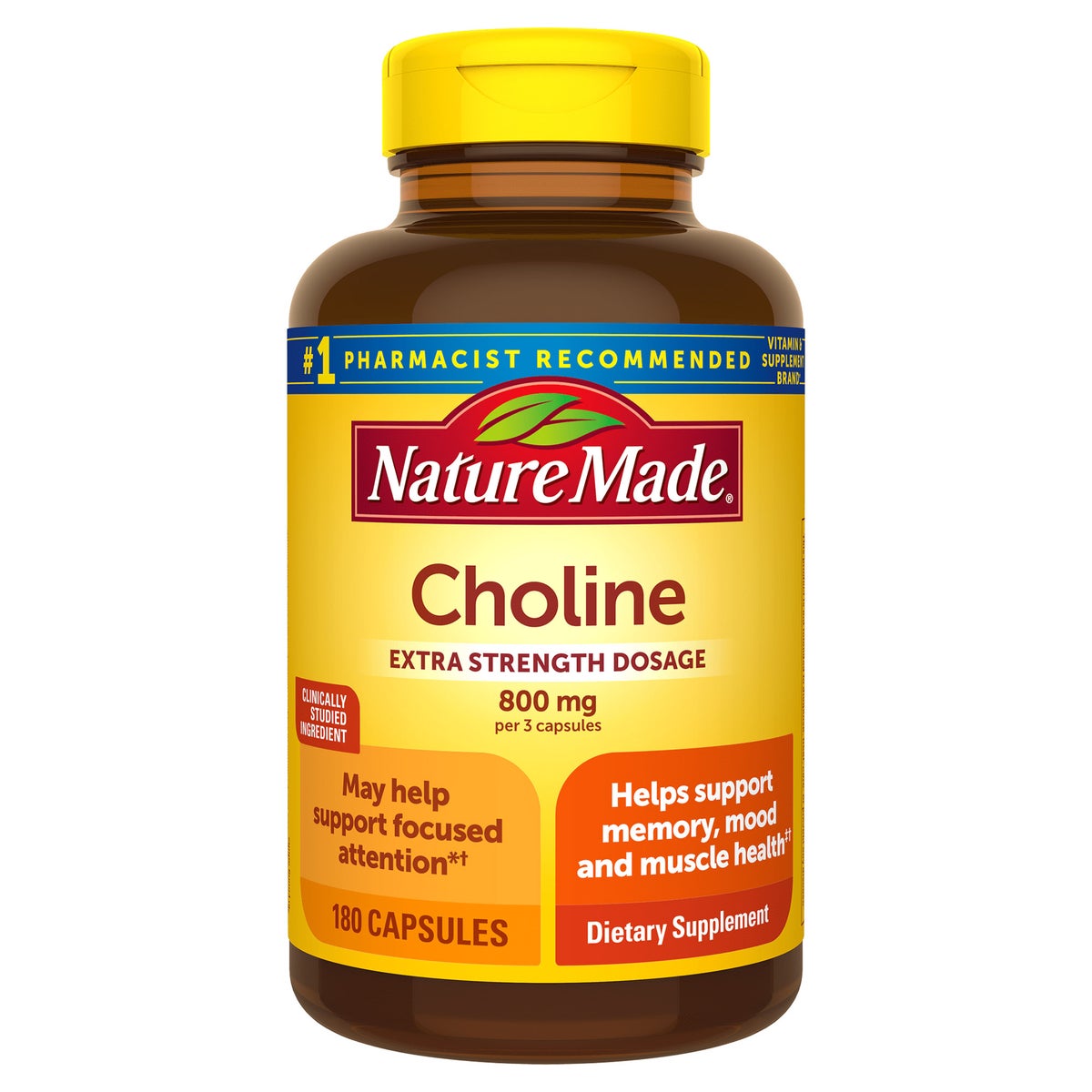 Nature Made Choline 800 mg, 180 Capsules