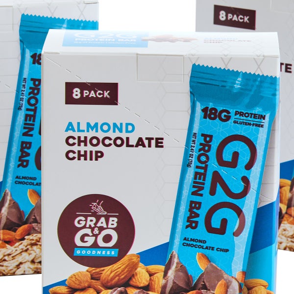 G2G 3-pack Almond Chocolate Chip Protein Bars, 24-count
