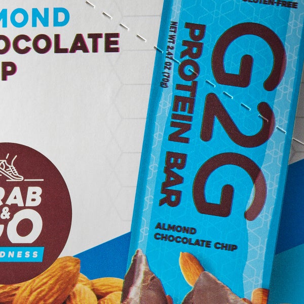 G2G 3-pack Almond Chocolate Chip Protein Bars, 24-count