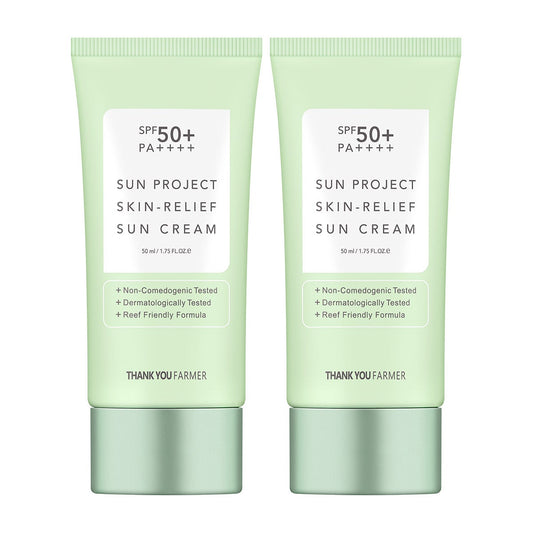 Thank You Farmer Sun Project Skin Relief Sun Cream SPF 50+ 1.75 fl oz, 2-pack