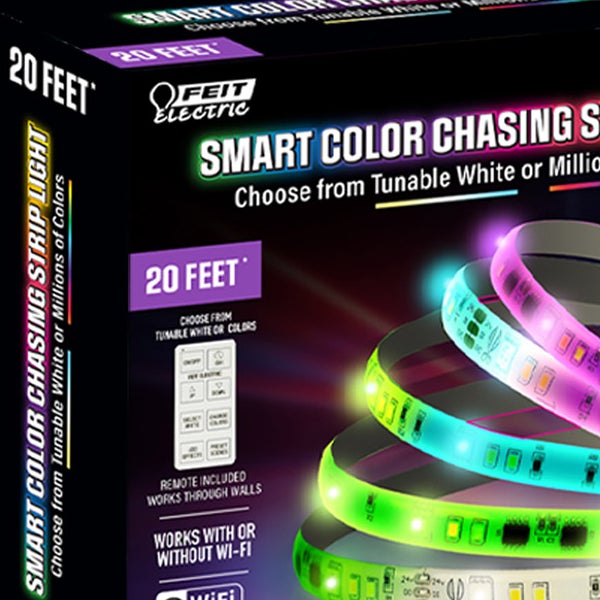 Feit Electric 20’ Smart Color Chasing Strip Light 2-pack