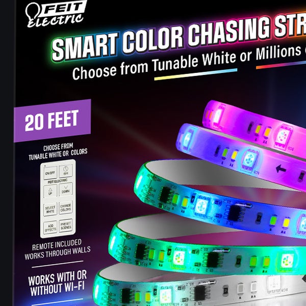 Feit Electric 20’ Smart Color Chasing Strip Light 2-pack