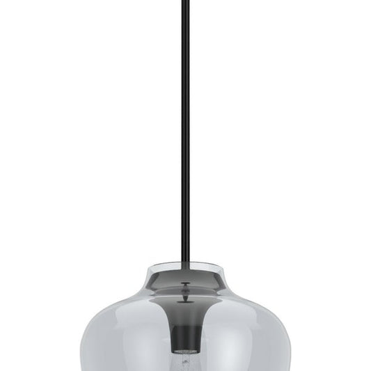 Hunter Vidria Matte Black with Smoked Glass 1 Light Pendant