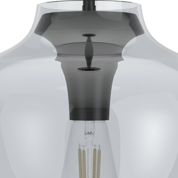 Hunter Vidria Matte Black with Smoked Glass 1 Light Pendant