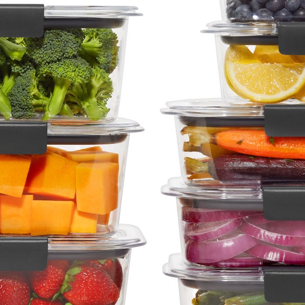 Rubbermaid Brilliance Plastic Food Storage Containers, Set of 16