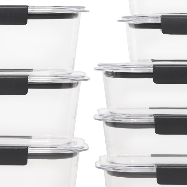 Rubbermaid Brilliance Plastic Food Storage Containers, Set of 16