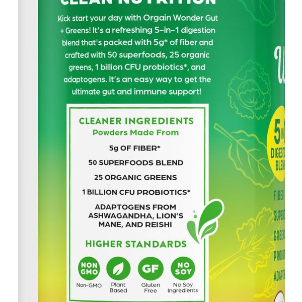 Orgain Organic Wonder Gut + Greens, Orange Mango, 8.46 oz