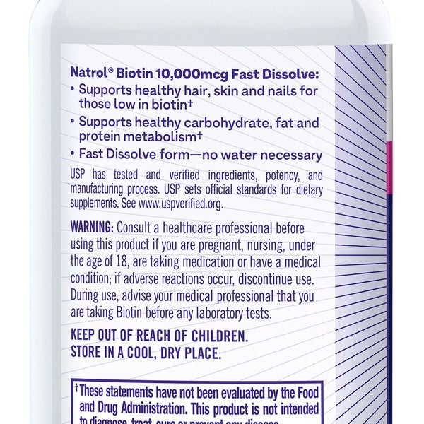 Natrol Biotin 10,000 mcg. Fast Dissolve Tablets, 250 count