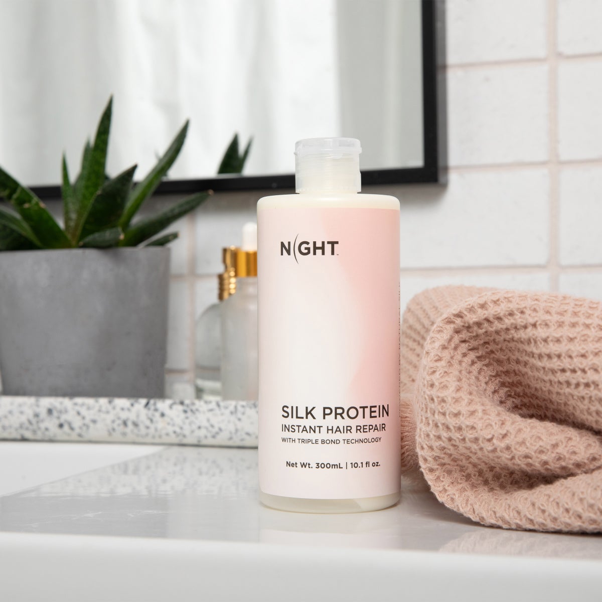 NIGHT Silk Protein Instant Hair Repair Bond Cream, 10.1 fl oz