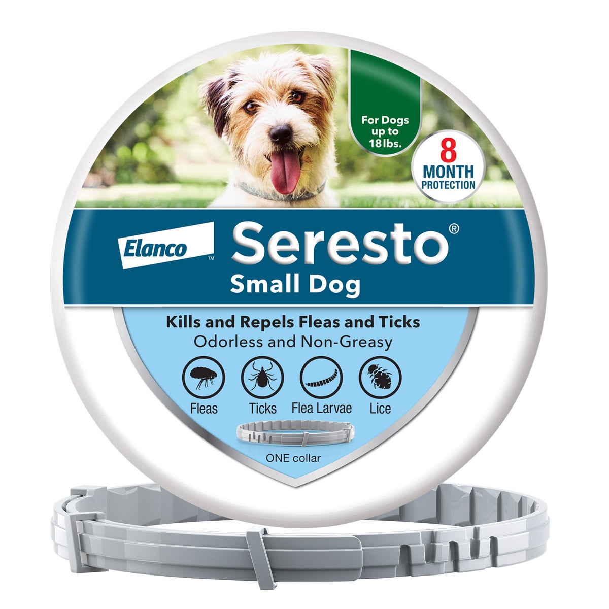Seresto Flea and Tick Collar for Dogs up to 18 lbs, 8 Month Prevention
