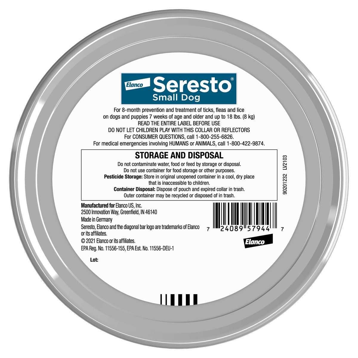 Seresto Flea and Tick Collar for Dogs up to 18 lbs, 8 Month Prevention