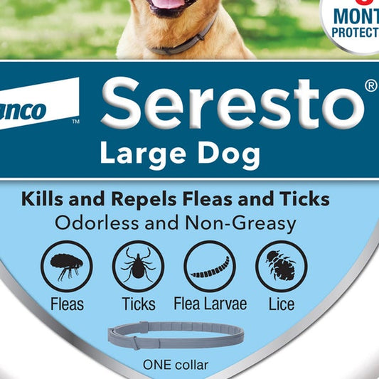 Seresto Flea and Tick Collar for Dogs over 18 lbs, 8 Month Prevention