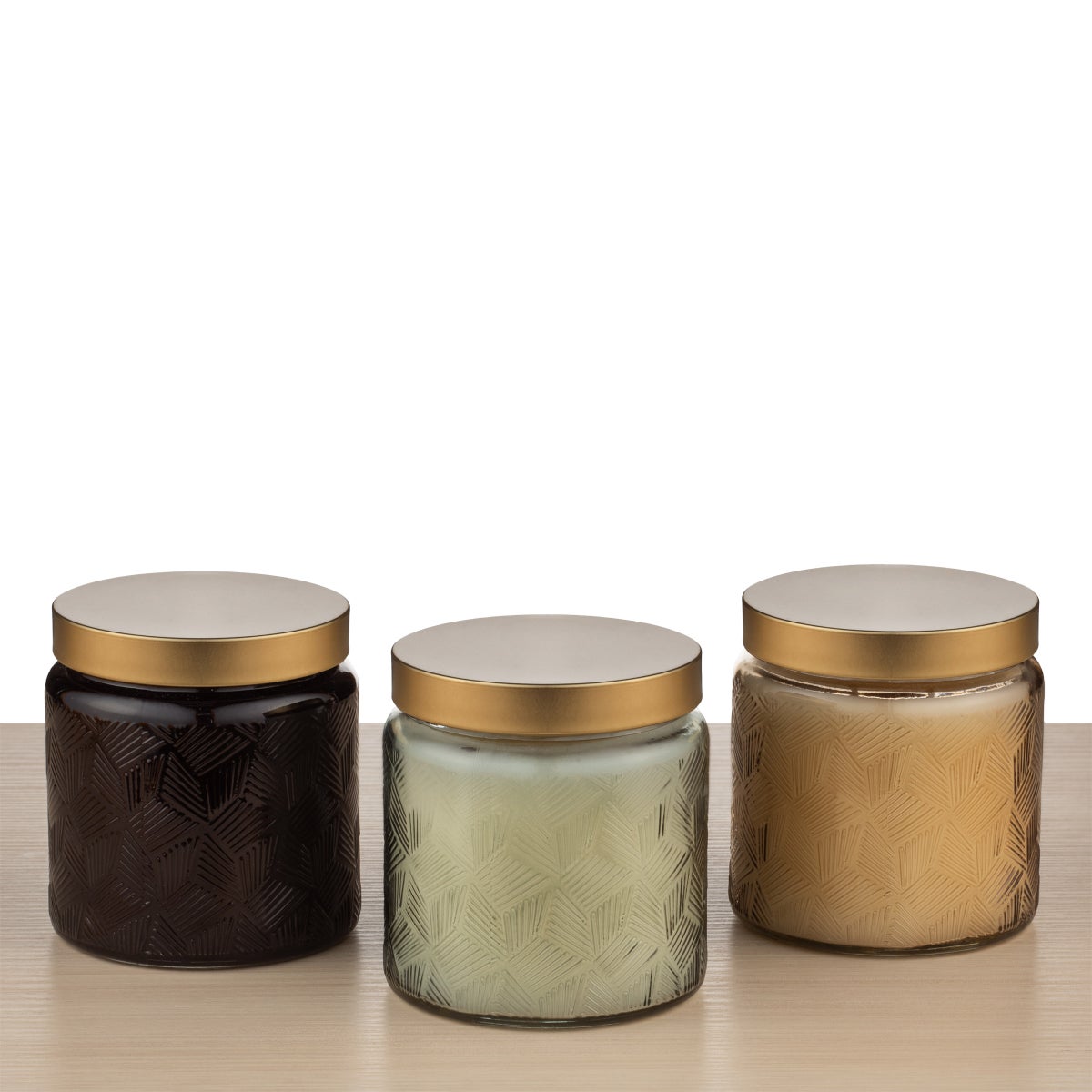 Bellevue Luxury Embossed Apothecary Candles, 14oz, 3-pack