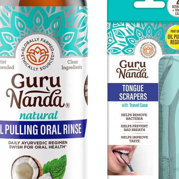 GuruNanda Pulling Oil and Spoon Tongue Scraper Set