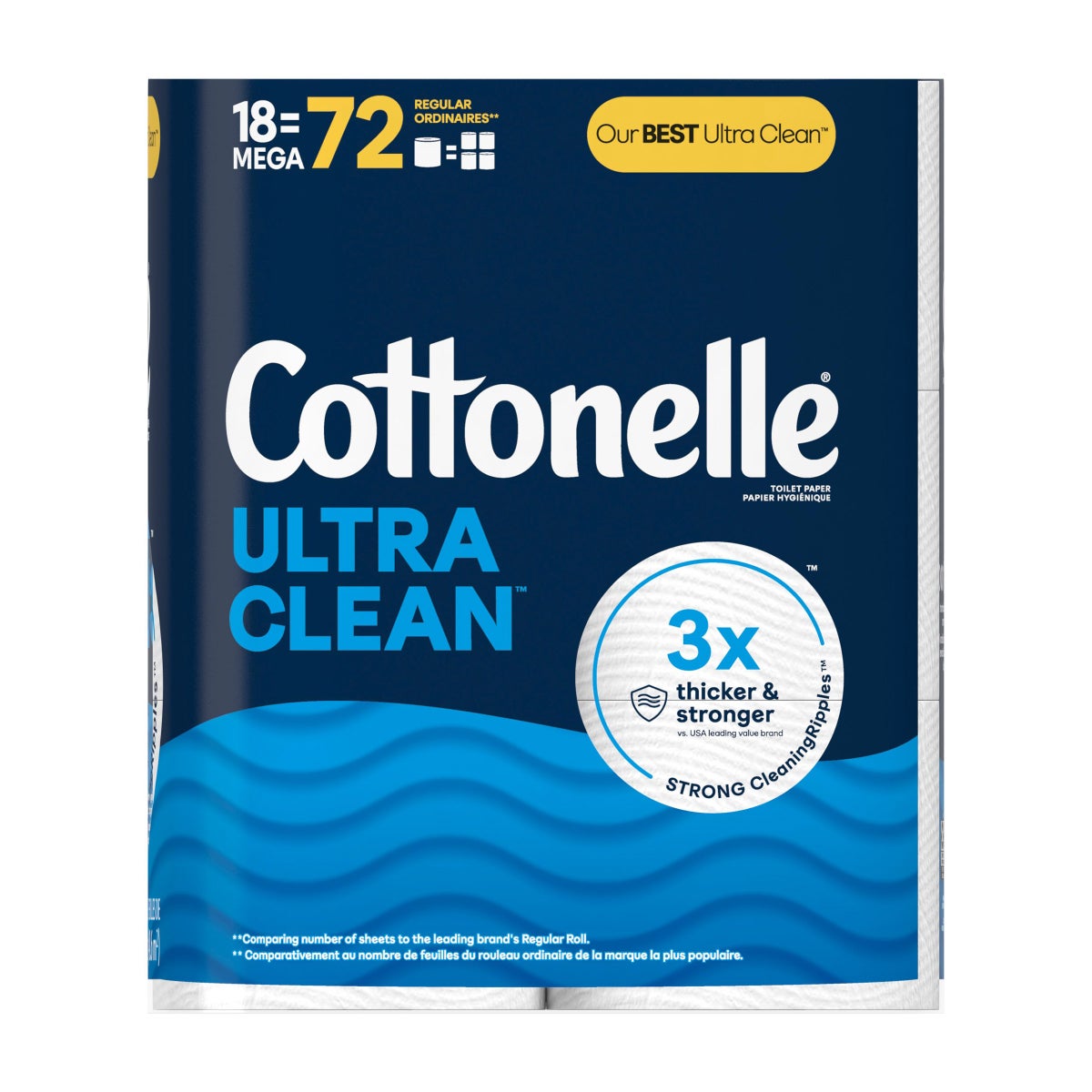 Cottonelle Ultra Clean Bath Tissue, 1-ply, 284 Sheets, 36 Rolls
