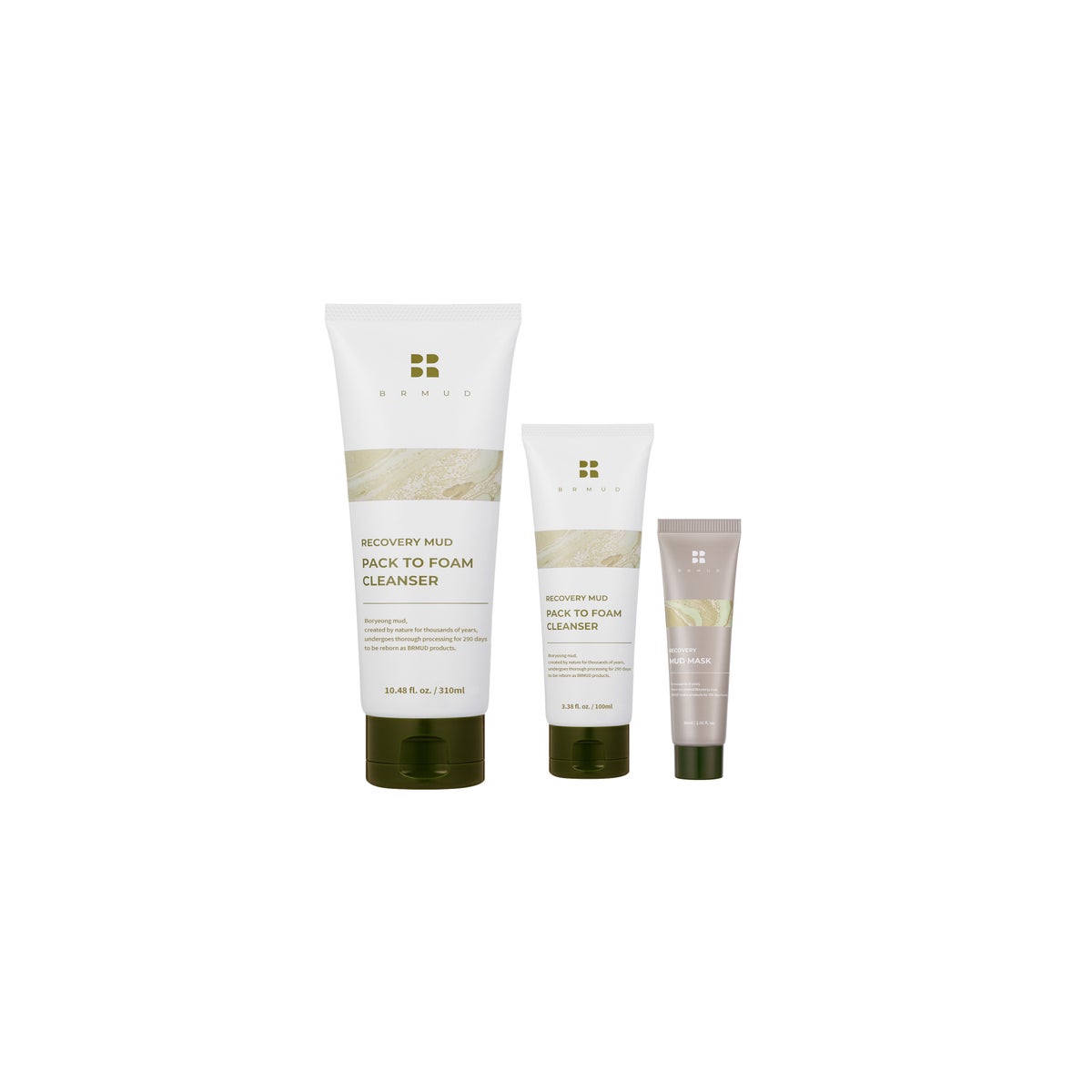 BRMUD Recovery Mud Pack To Foam Cleanser