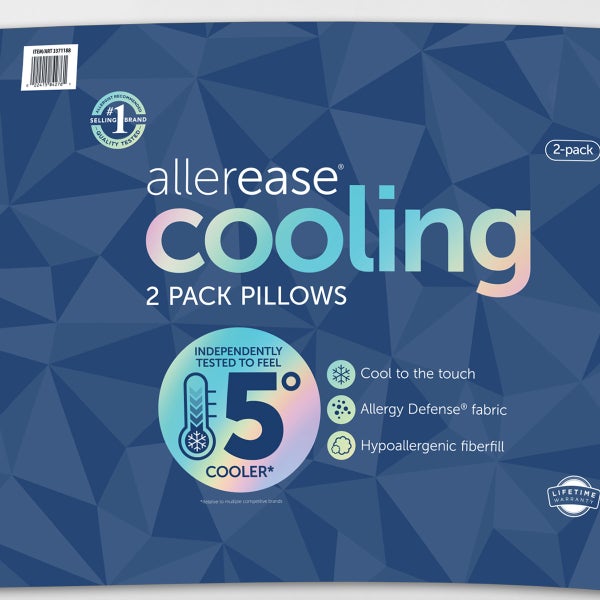 AllerEase Cooling Pillow, 2-pack
