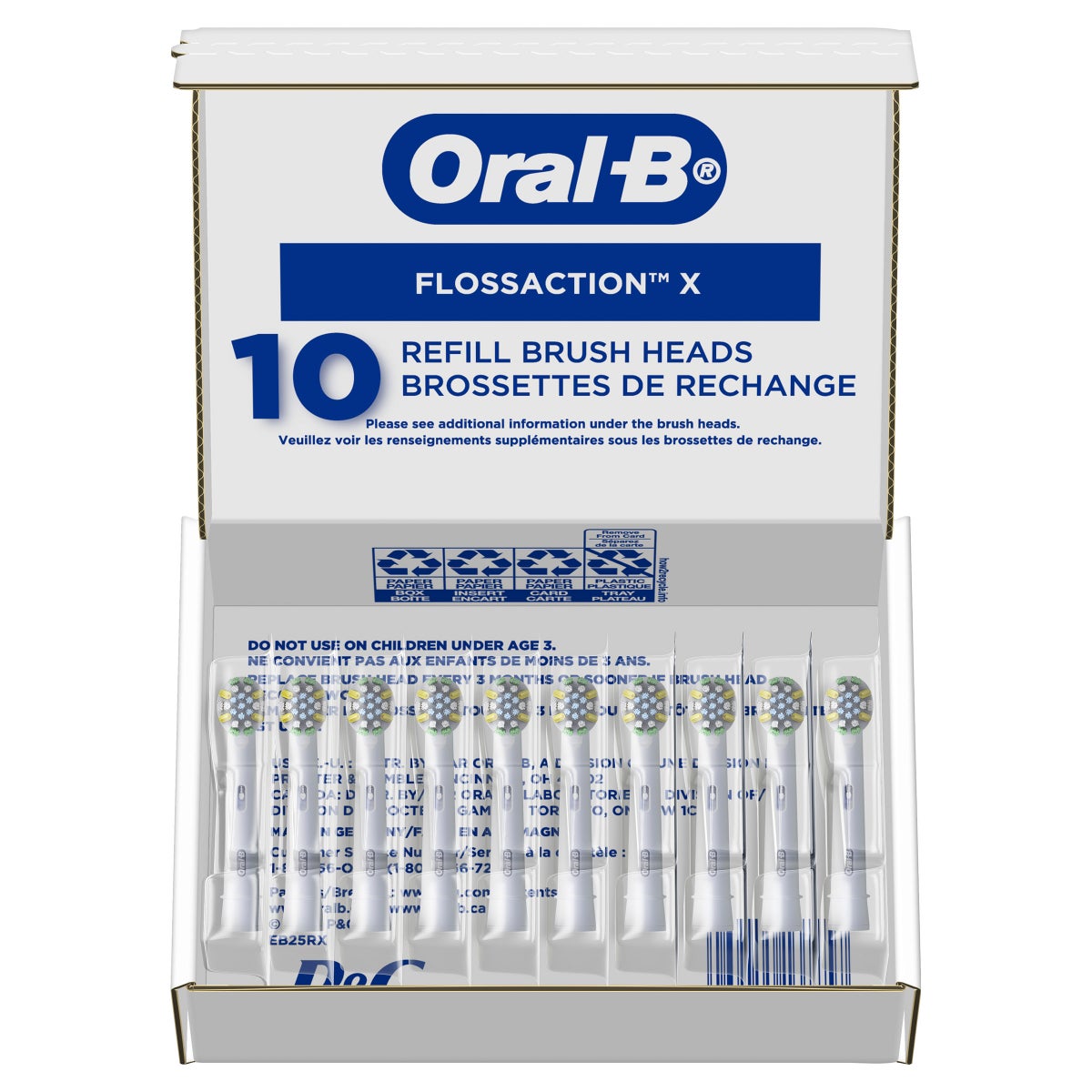 Oral-B Floss Action Replacement Electric Toothbrush Heads, 10-count