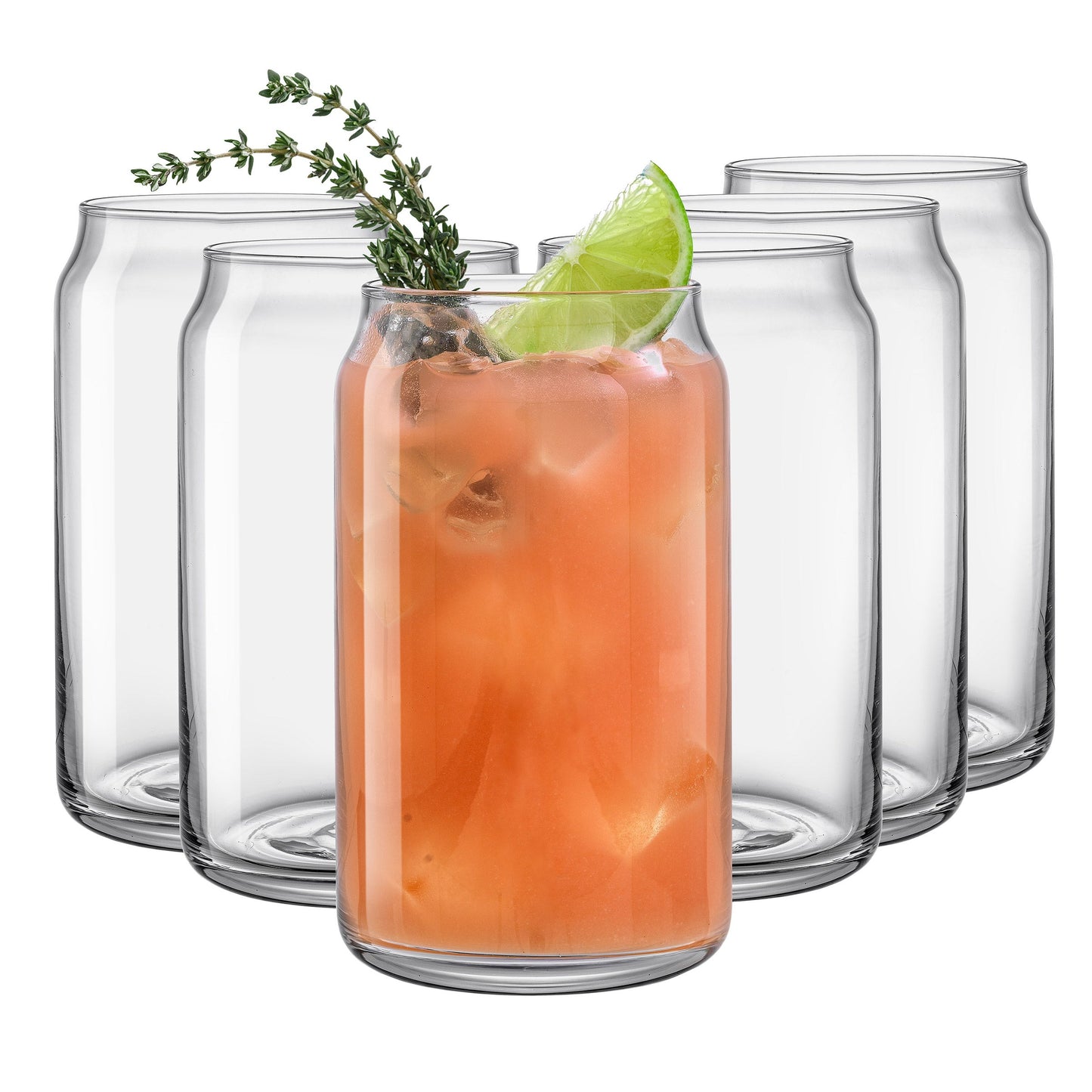 JoyJolt Classic Can Shape Tumbler Drinking Glass - Set of 6