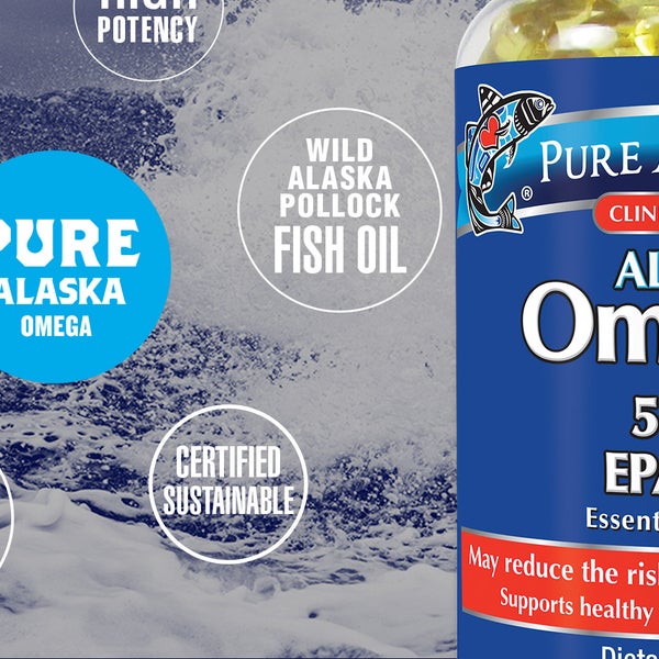 Pure Alaska Omega-3 500 mg. EPA+DHA, 180 Mini Softgels