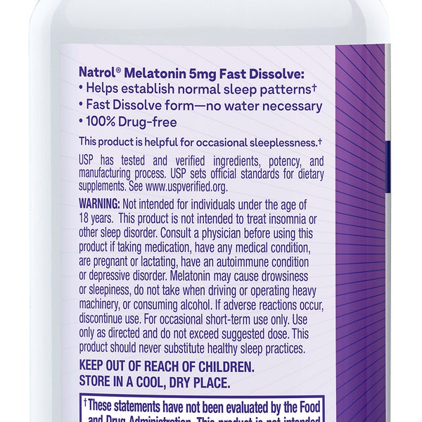 Natrol Melatonin 5 mg Fast Dissolve Tablets, 250 Tablets