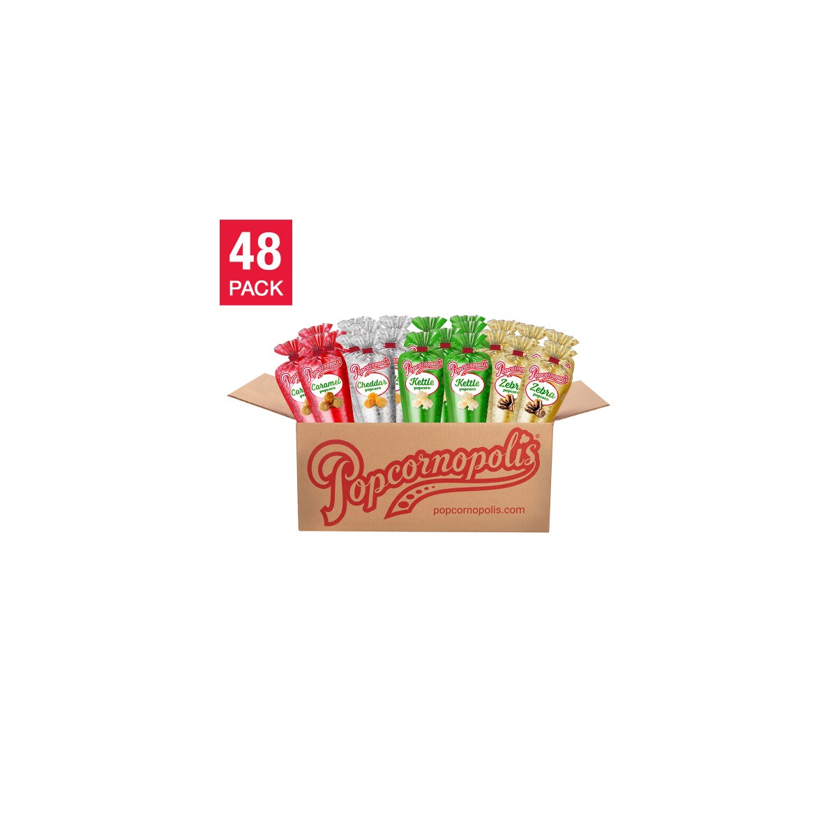 Popcornopolis Variety Metallic Holiday 48-count Mini Cones