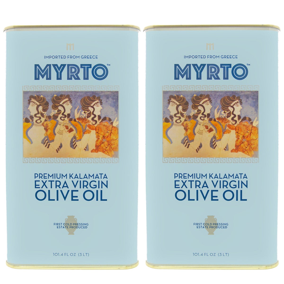 Myrtos Greek Extra Virgin Olive Oil 3L, Tins, 2-pack