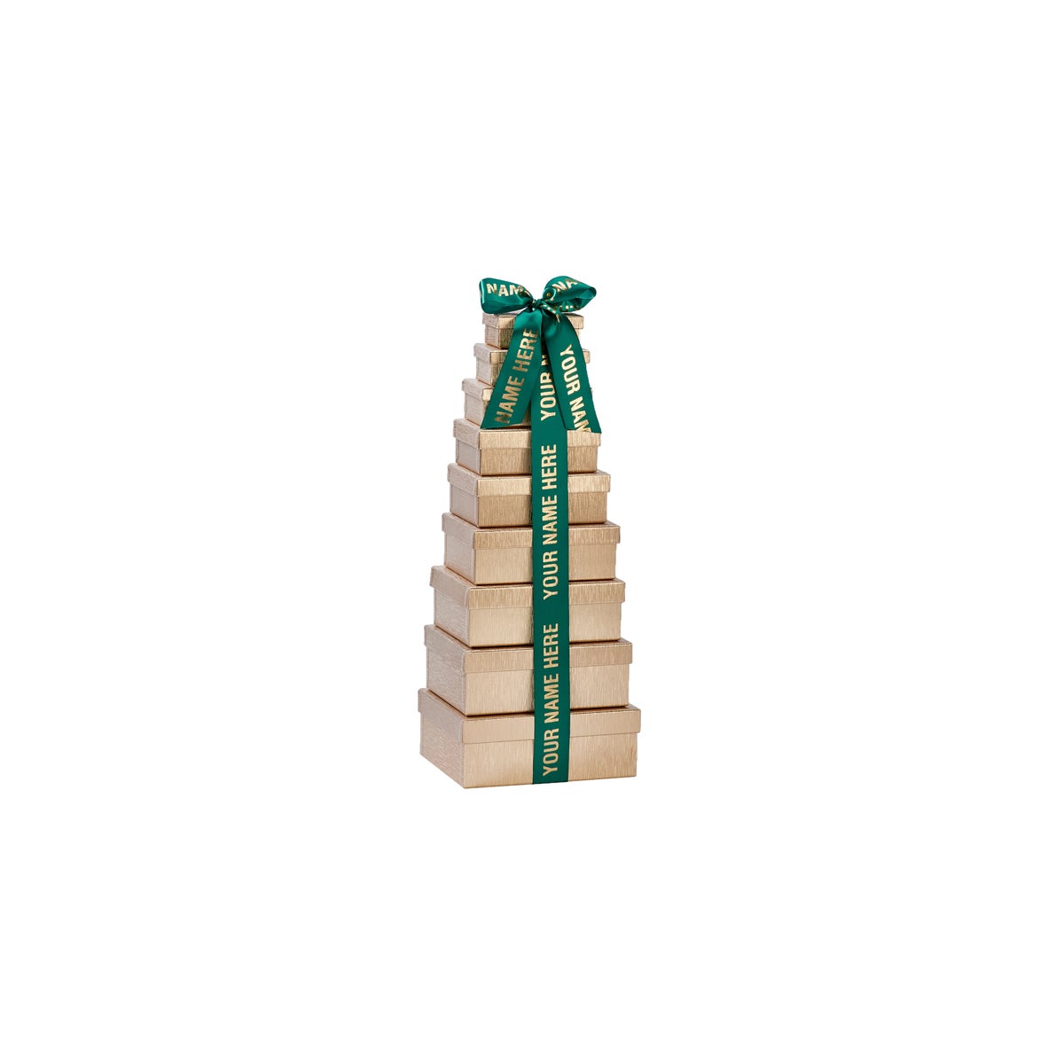 Custom "Your Name Here" Corporate 9-Tier Gold Tower - 12 Minimum Quantity