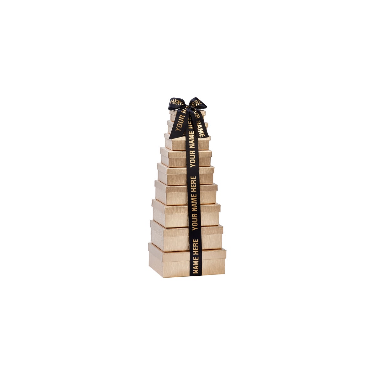 Custom "Your Name Here" Corporate 9-Tier Gold Tower - 12 Minimum Quantity