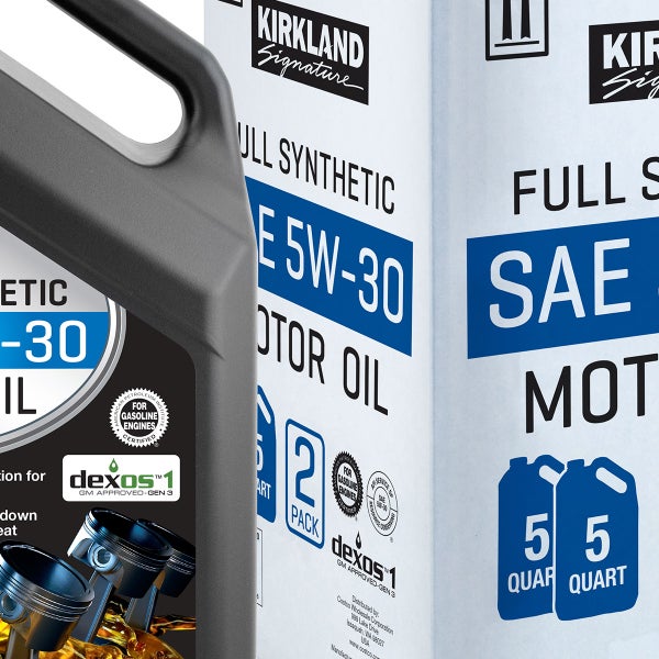 Kirkland Signature 5W-30 Full Synthetic Motor Oil, 5-quart, 2-pack