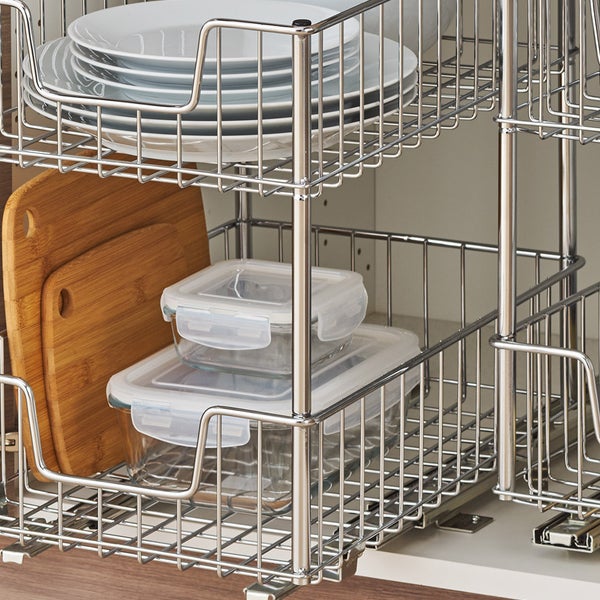 TRINITY EcoStorage 2-tier Wire Drawer with Slides, 2-pack