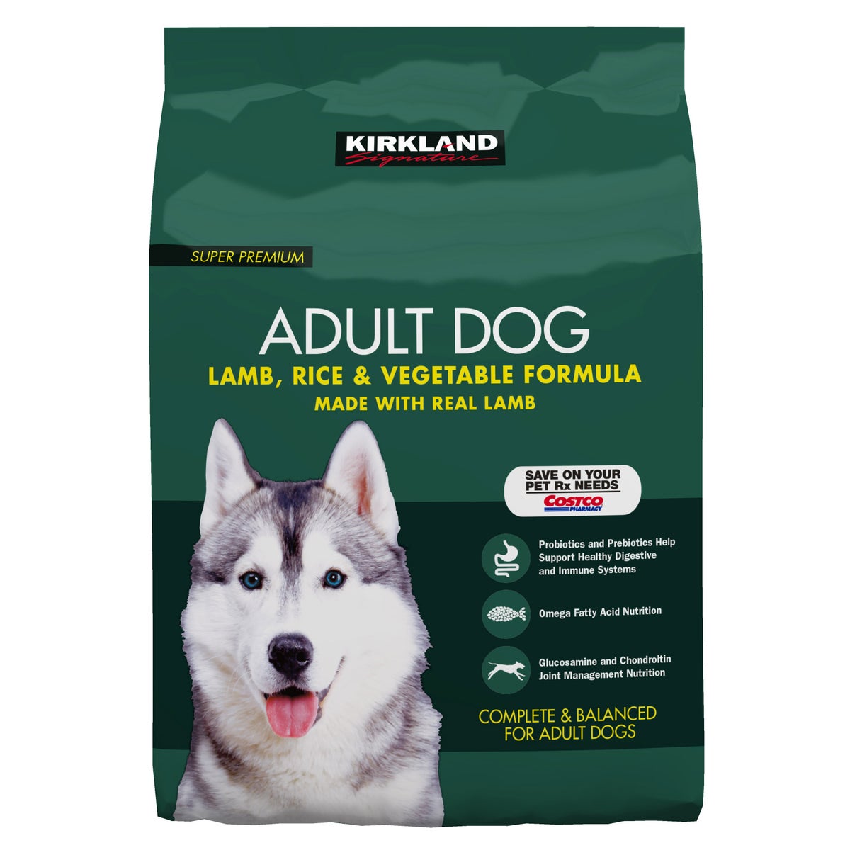 Kirkland Signature Adult Formula Lamb, Rice and Vegetable Dog Food 40 lb.