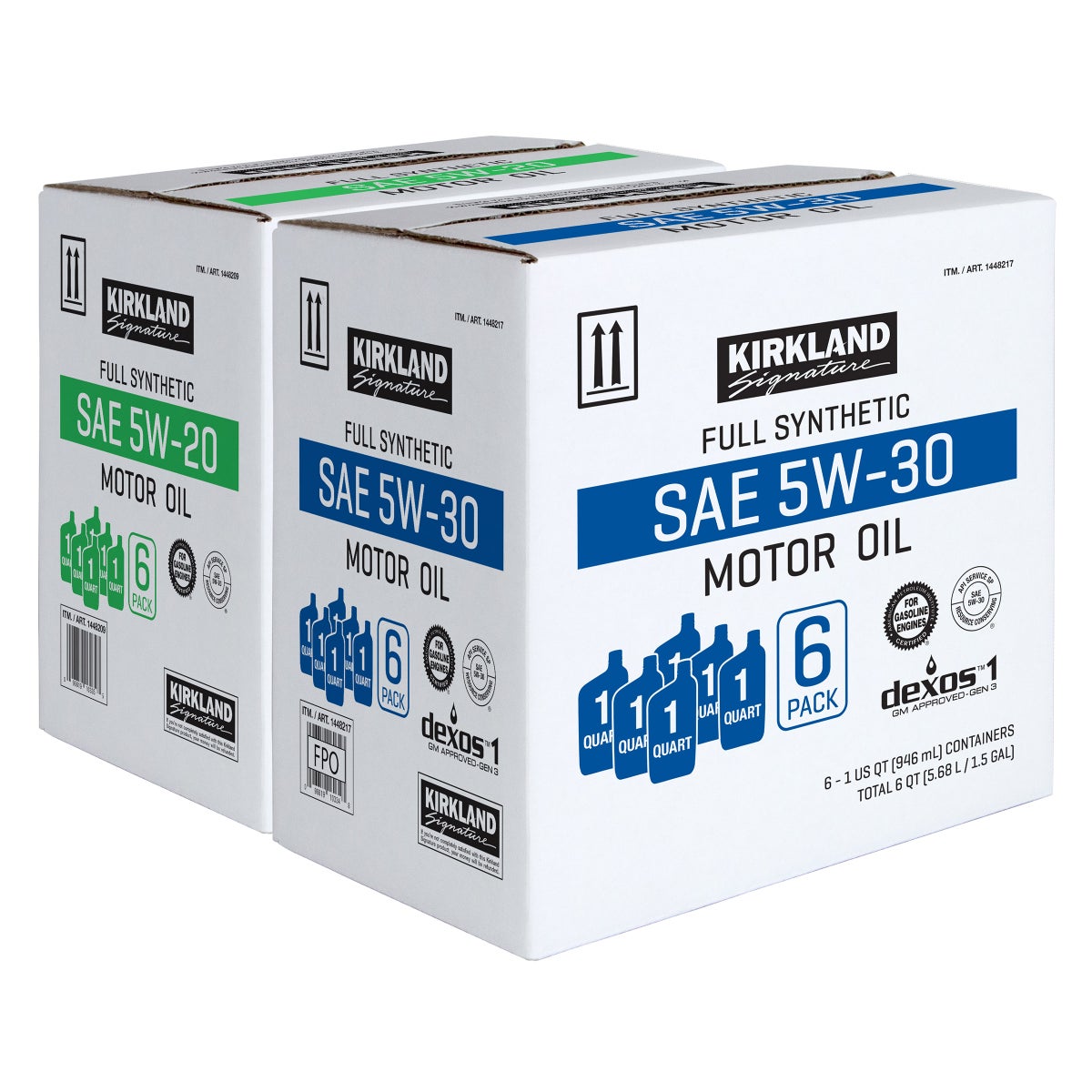 Kirkland Signature 1-Quart 5W20 & 5W30 Full Synthetic Motor Oil, 12-pack